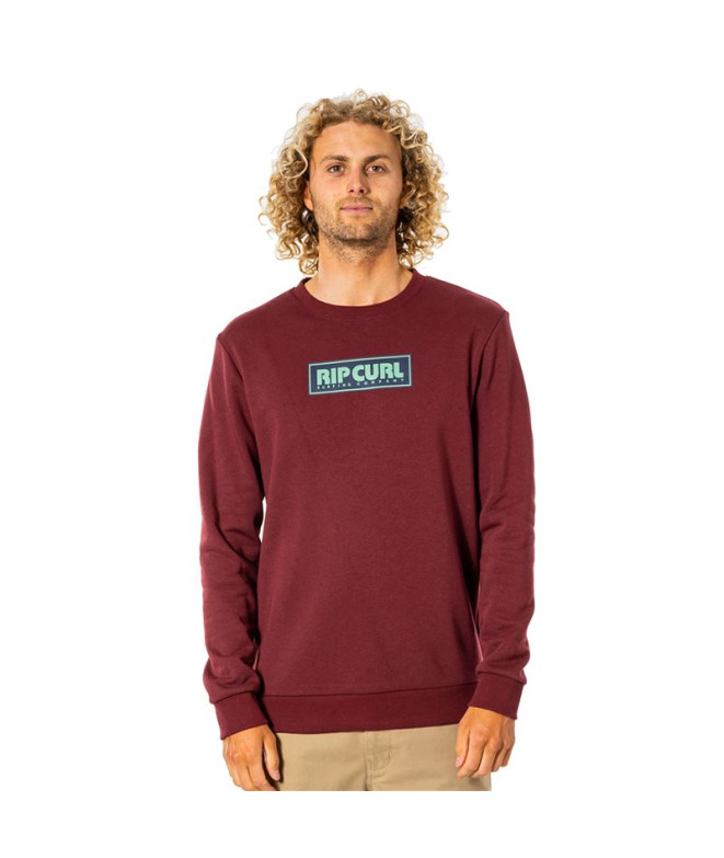 Sweatshirt Rip Curl Surf Revival Box M Rouge foncé