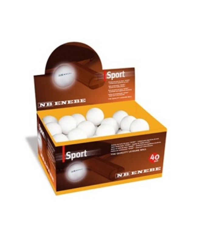 Boîte de 60 balles de Ping Pong Enebe Match White