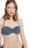 Top de bikini Ysabel Mora Bandeau Push-Up B Cup Bleu