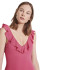 Maillot de bain réducteur à volants fuchsia Ysabel Mora B Cup