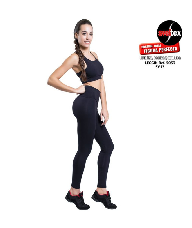 Collants Happy Dance Femme Taille haute longue Bk
