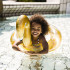 Flotteur Swim Essentials Gold Swan Glitter 70 cm