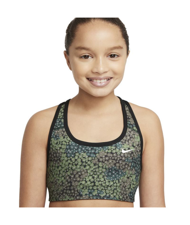Brassiere de sport Nike Fille Dri-FIT Swoosh Vert
