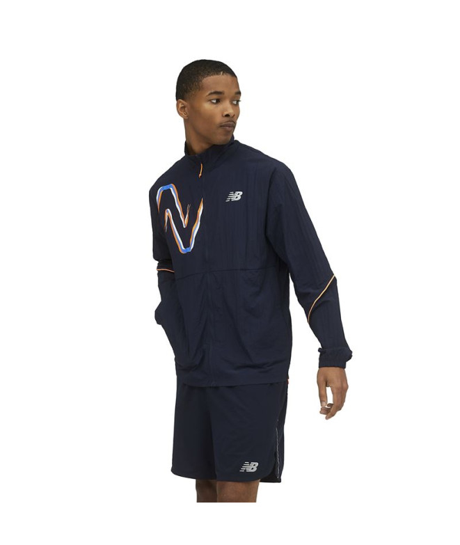Veste New Balance Homme Graphic Impact Run Blue