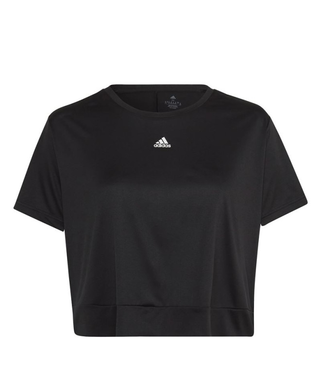 T-shirt adidas AeroReady Studio Loose Cropped Noir