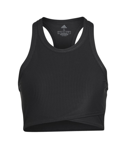 Top adidas Yoga Studio Wrapeed Rib Women's Black