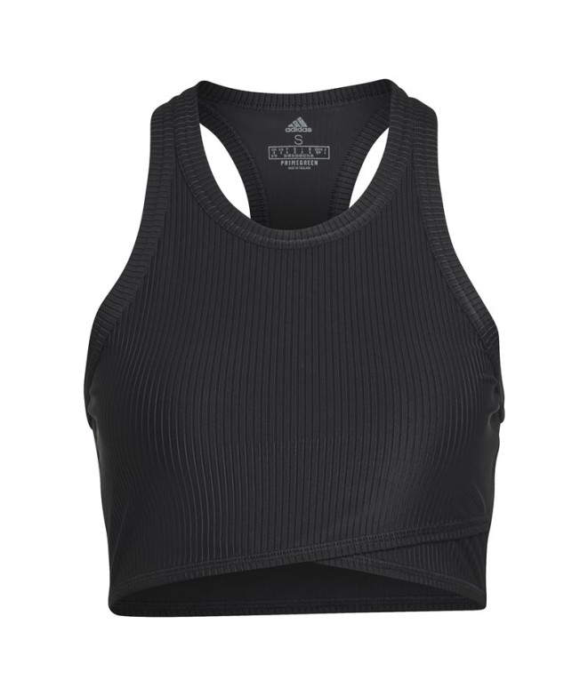 Top adidas Yoga Studio Wrapeed Rib Women's Black