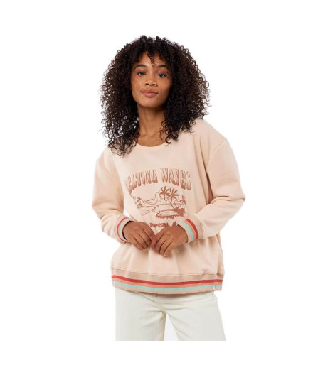 Sweatshirt Rip Curl Crew Striped Woman BL