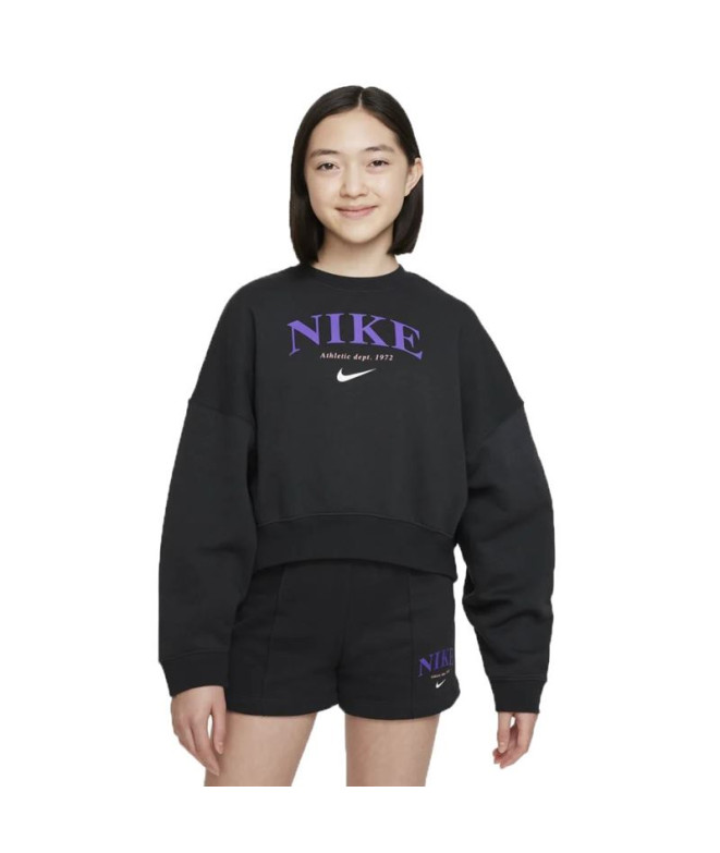 Sweat Nike Fille Tendance Sportswear Noir