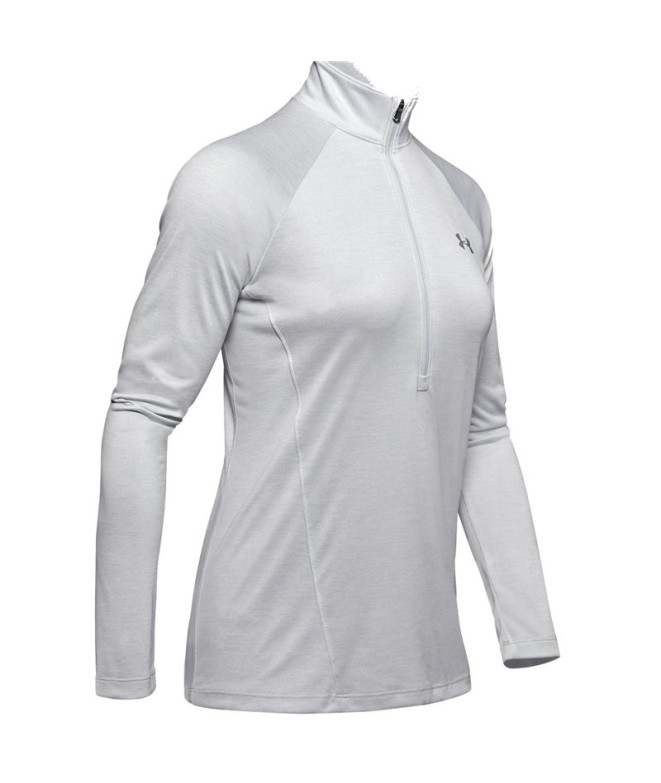 T-shirt Under Armour Femme Tech 1/2 Zip Twist Grey