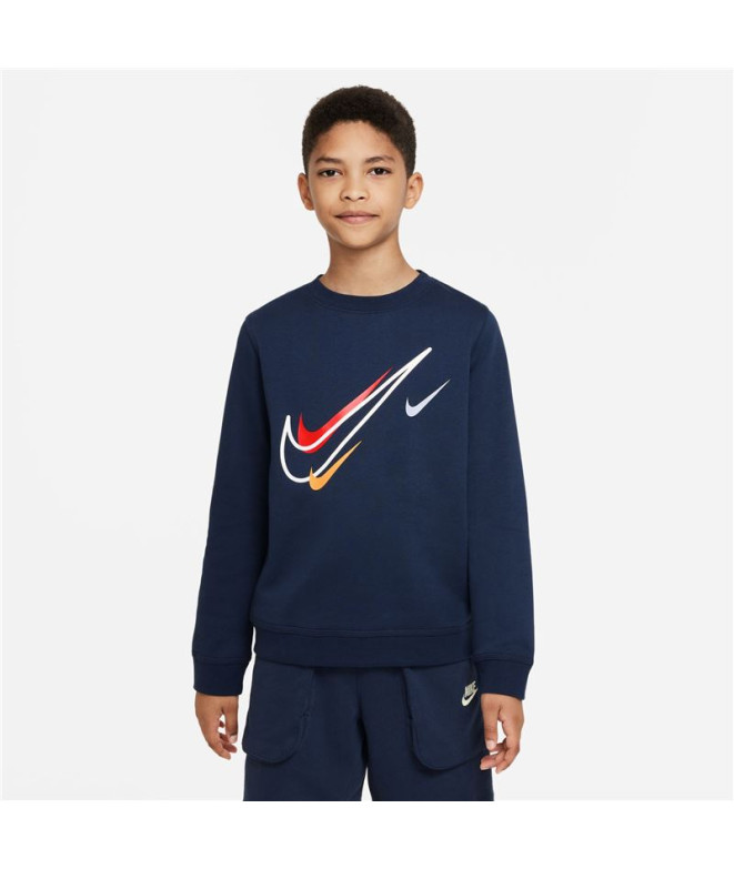 Sweat Nike Enfant NSW FLC CREW Bleu
