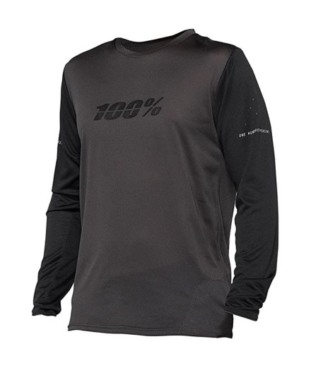 T-shirt cyclisme 100% by RIDECAMP Long Sleeve Black