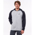 Sweatshirt Rip Curl Embroided Hooded Zip Thru Man Grey