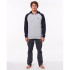 Sweatshirt Rip Curl Embroided Hooded Zip Thru Man Grey