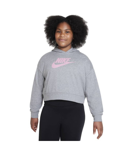 Sweat Nike Fille avec Hood Sportswear Club Grey