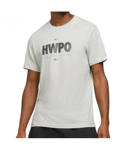 T-shirt fitness Nike Homme manches courtes Dri-FIT Hwpo Gris