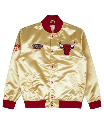 Veste Basket-ball de Mitchell & Ness Chicago Bulls Gold