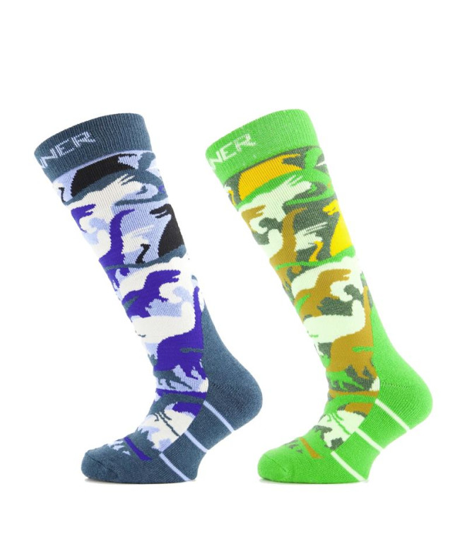 Chaussettes de Ski Sinner Dino bleu et vert...