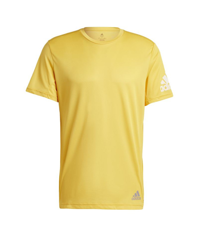 T-shirt Running adidas de Run It Yellow Homme