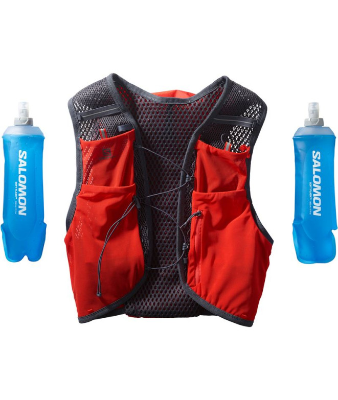Gilet Running Salomon de Active Skin 8 Rouge/Gris