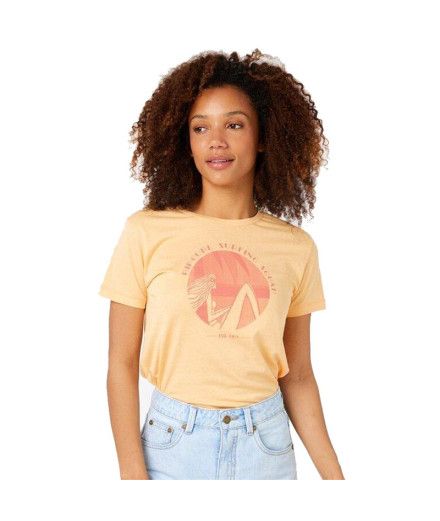 T-shirt Rip Curl Re-Entry Crew Neck Women Coral