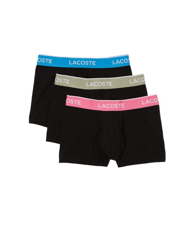 Slip Lacoste 3PK Ceinture contrastée Noir Homme