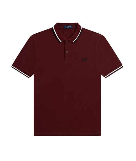 Polo Fred Perry Twin Tipped Homme Garnet