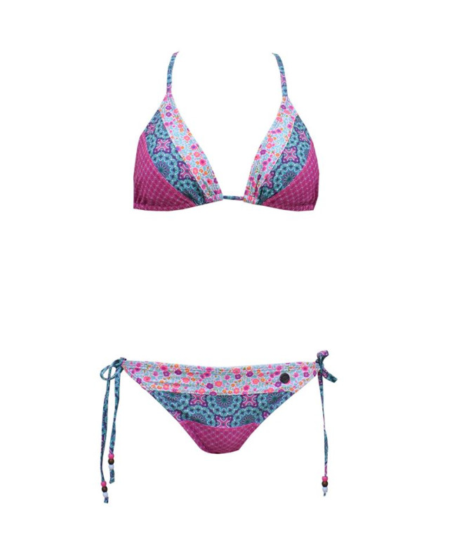 Bikini RAS Cretonne Patch Multicolore Femme