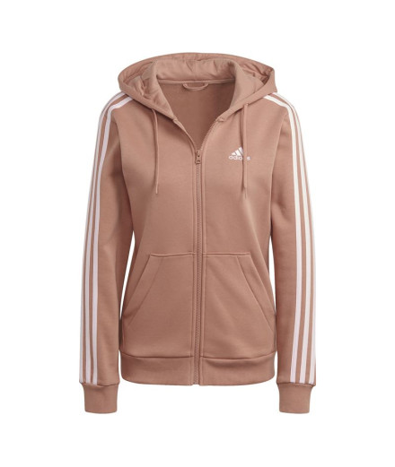 Veste adidas 3 Stripes Fleece Hoodie Women Coral