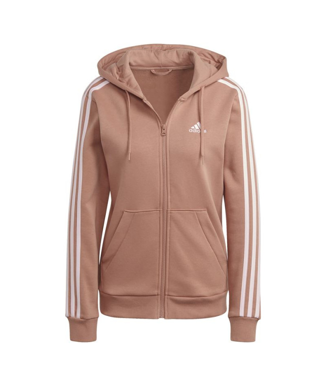 Veste adidas 3 Stripes Fleece Hoodie Women Coral