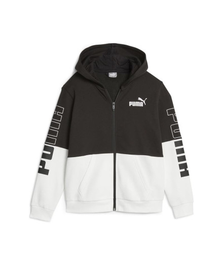 Veste Puma Power Colorblock Enfant Noir/Blanc