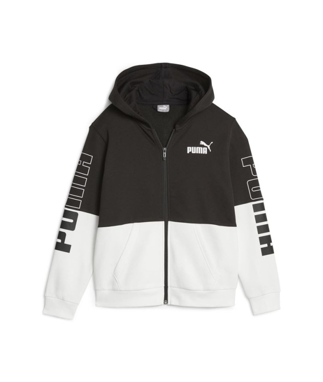 Veste Puma Power Colorblock Enfant Noir/Blanc