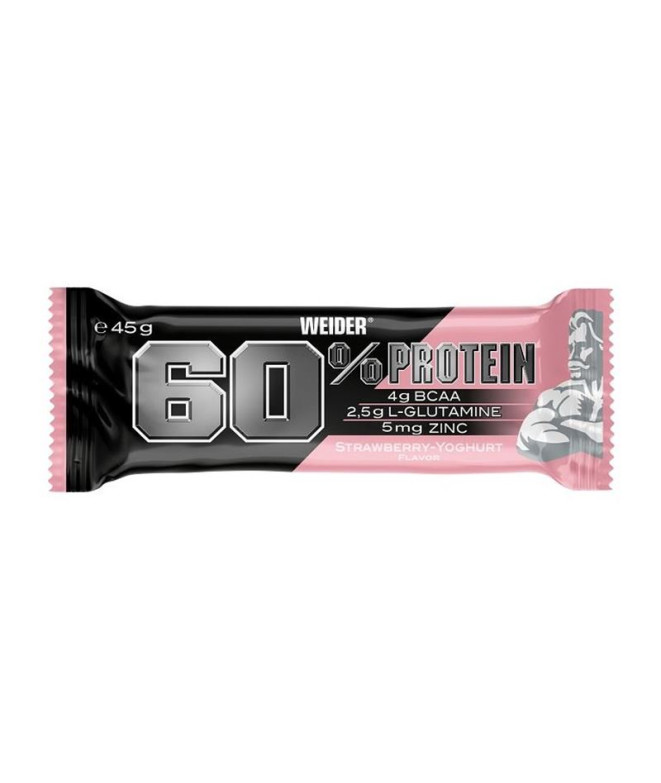 Barres de 60 % Protéines Weider 45G Fraise