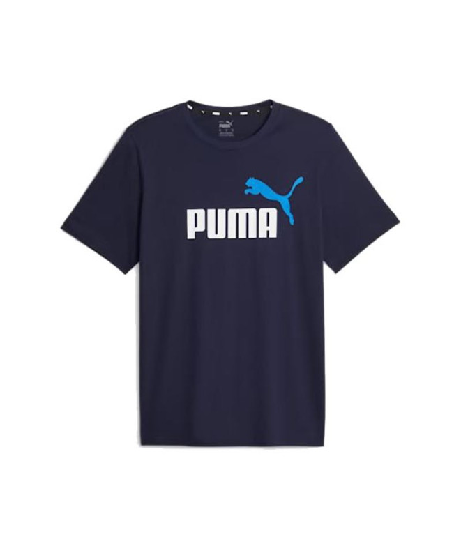 T-shirt Décontracté Puma Ess+ 2 Col Logo Navy...