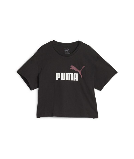 Puma Girls Logo Cropped T T-Shirt for Kids