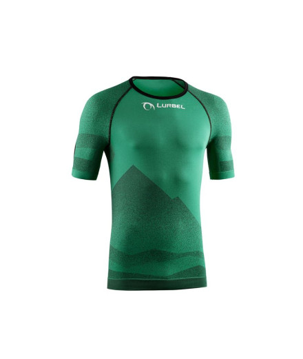 T-Shirt Running Lurbel Spirit Manches courtes Vert Golf/Noir