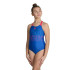 Swimming Suit Arena Maillot de bain V Back Graphic Royal/Fluo Red Girls