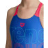 Swimming Suit Arena Maillot de bain V Back Graphic Royal/Fluo Red Girls