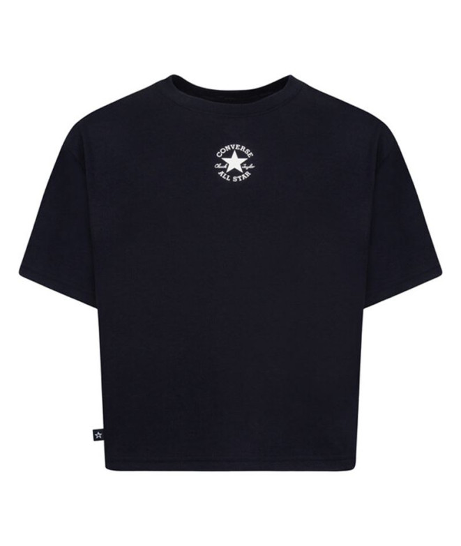 T-shirt Converse Chuck Patch Boxy Black Girl's...