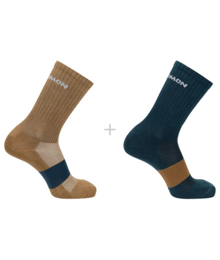 Chaussettes randonnée Salomon 2-Pack- Gris clair-cuir moyen