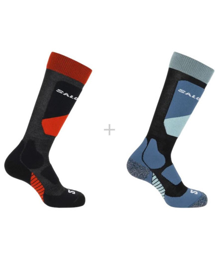 Chaussettes SalomonPack ski et Snowboard 2- -Noir-Magnétique