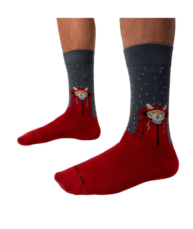Chaussettes Jimmy Lion Raining Cat Grey