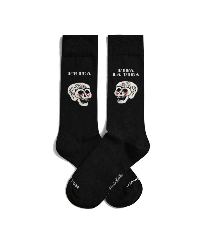 Chaussettes Jimmy Lion Frida Viva La Vida Noir