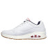 ChaussuresSkechers Uno - Stand On Air Homme Durabuck blanc/marine/bordures rouges