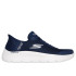Chaussures Skechers Femme Go Walk Flex - Grand Slip-Ins Navy Textile/White Trim