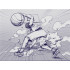 Balle par Basket-ball Sketch Dribble Caoutchouc Noir
