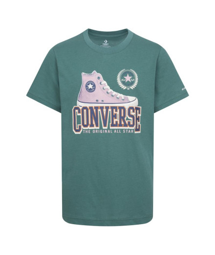 T-shirt Converse Script Sneaker Gfx Sse Enfant Green
