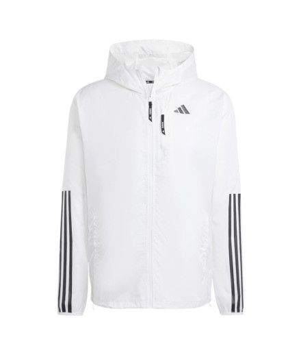 Veste par Running adidas Own The Run 3 Stripes Homme White