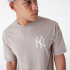 T-shirt New Era League Essentials Oversized New York Yankees Beige Unisexe