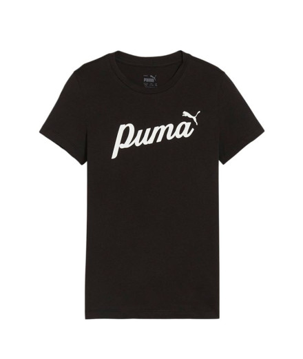 T-shirt Enfant Puma Essentials + Script Black